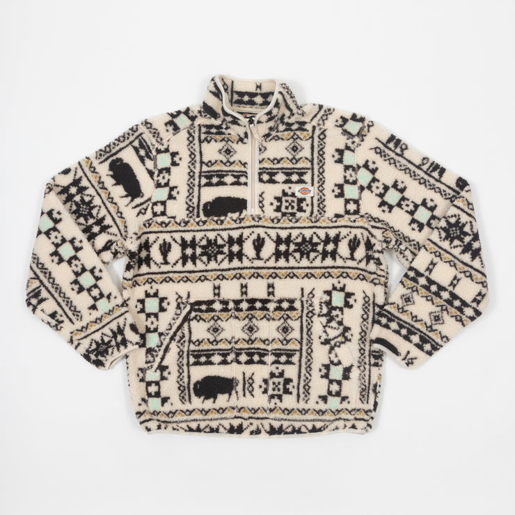 DICKIES Hays Quarter Zip Sherpa Jacket in CREAM