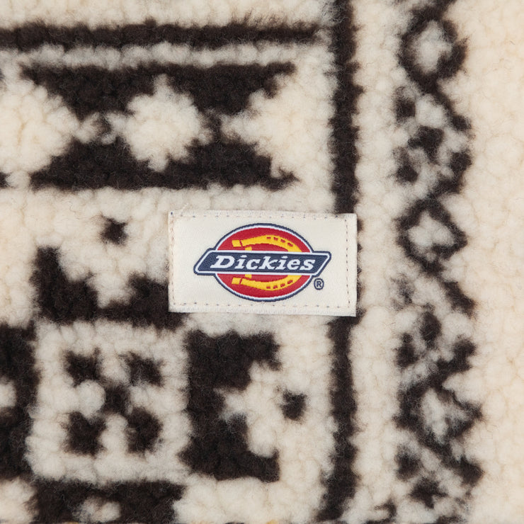 DICKIES Hays Quarter Zip Sherpa Jacket in CREAM