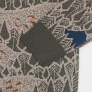 KAVU Highline Sasquatch Knit Sweatshirt in GREEN & BEIGE