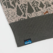KAVU Highline Sasquatch Knit Sweatshirt in GREEN & BEIGE
