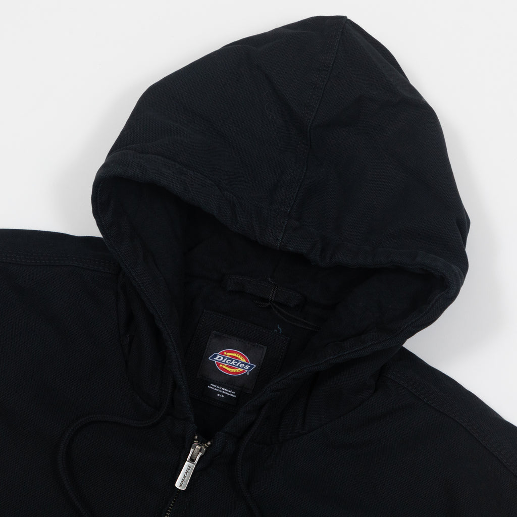 DICKIES Hilham Hooded Canvas Jacket in BLACK