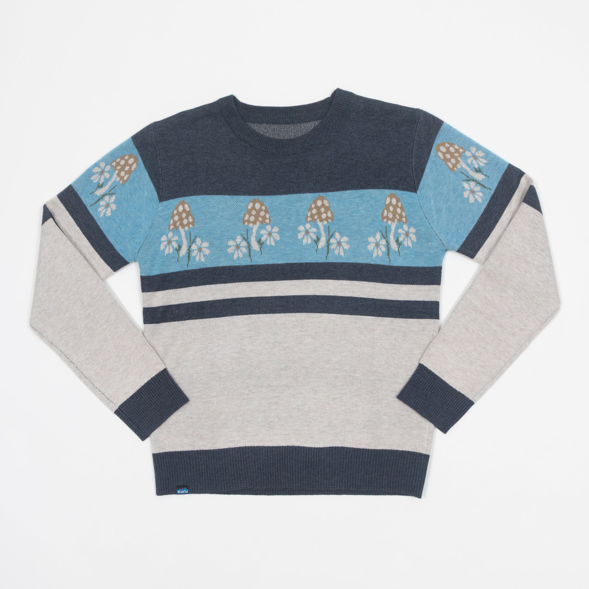 Womens KAVU Hilrose Knit Sweatshirt in MUSHROOM PATCH