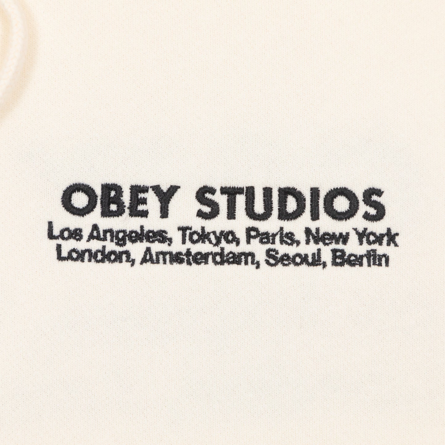 OBEY Studios Hoodie in OFF WHITE