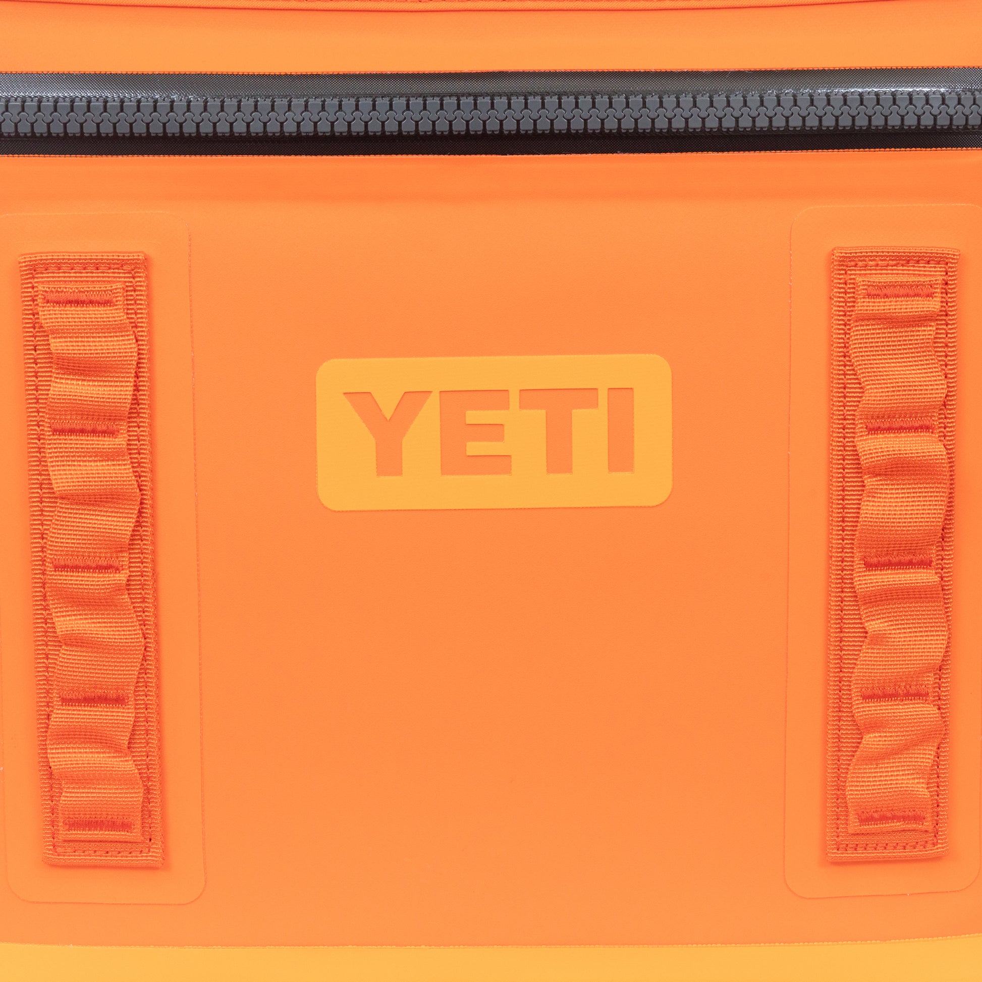yeti hopper 18 soft cool box king crab orange branding close up