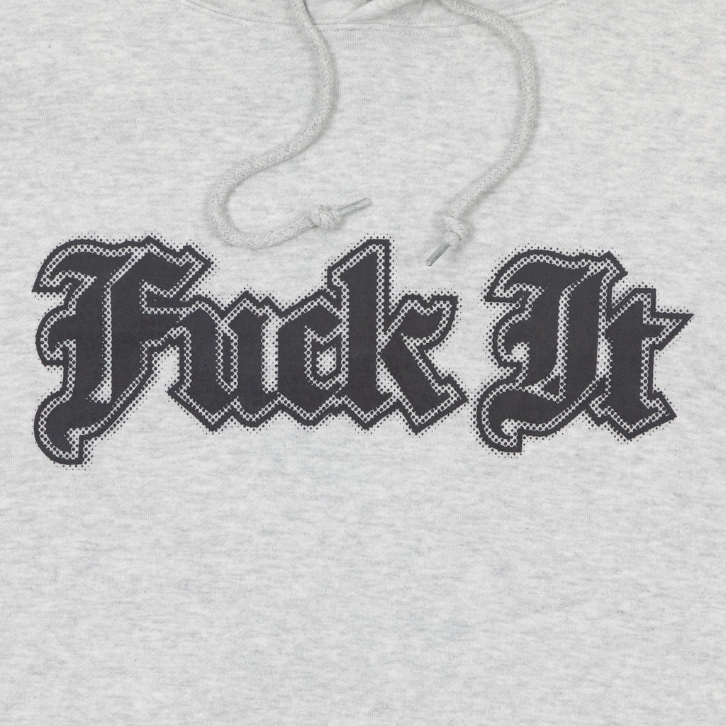 graphic design close up huf hoodie grey