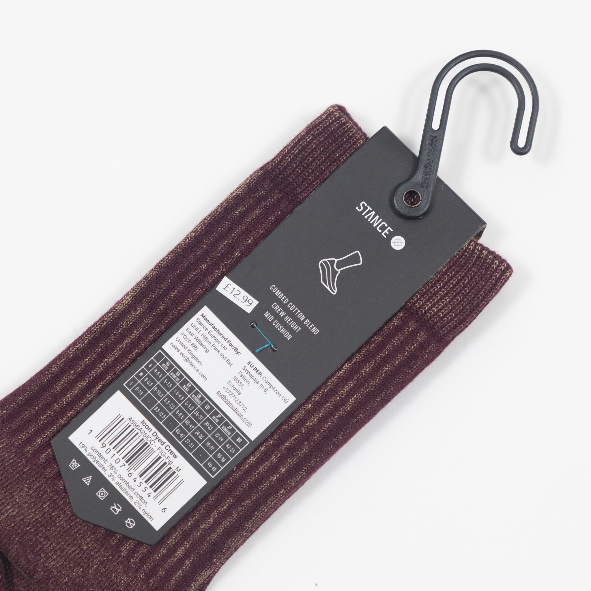 STANCE Icon Dyed Crew Socks in FIG