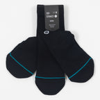 STANCE Icon 3 Pack Quarter Height Socks in BLACK
