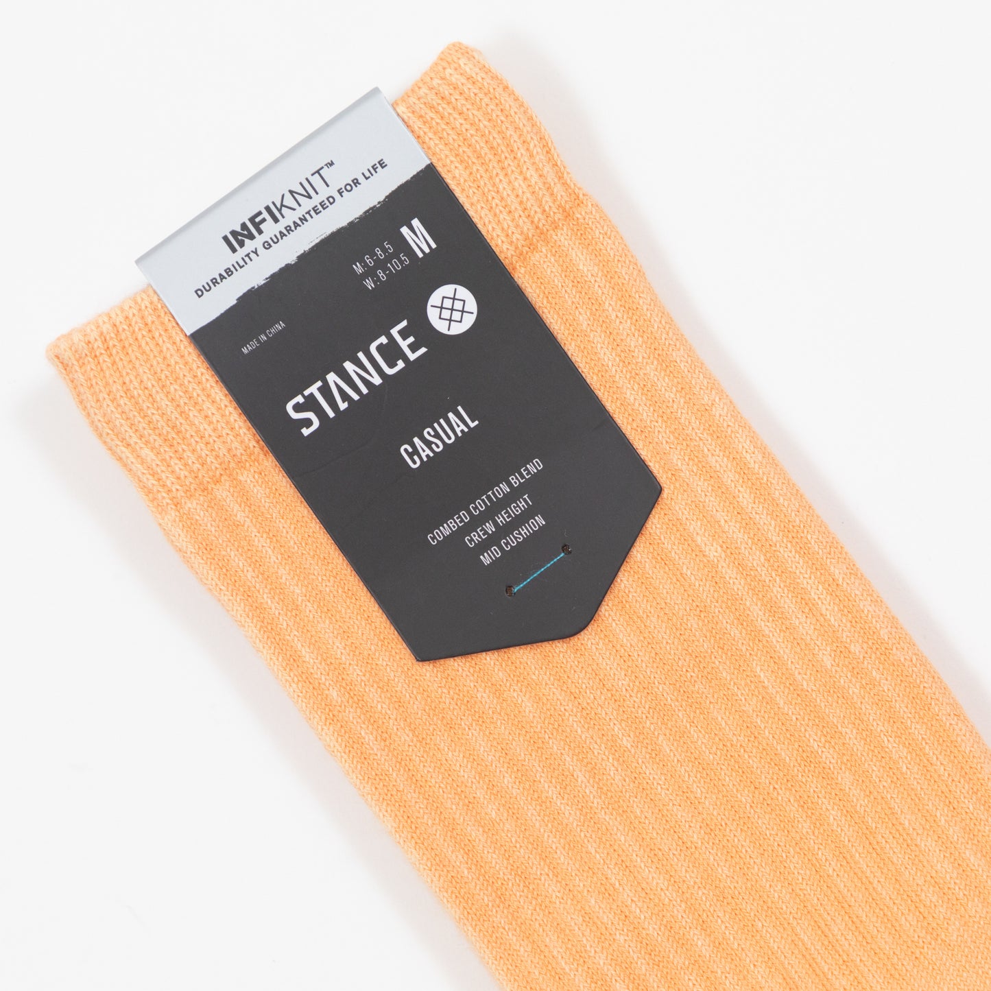 STANCE Icon Washed Crew Socks in PEACH