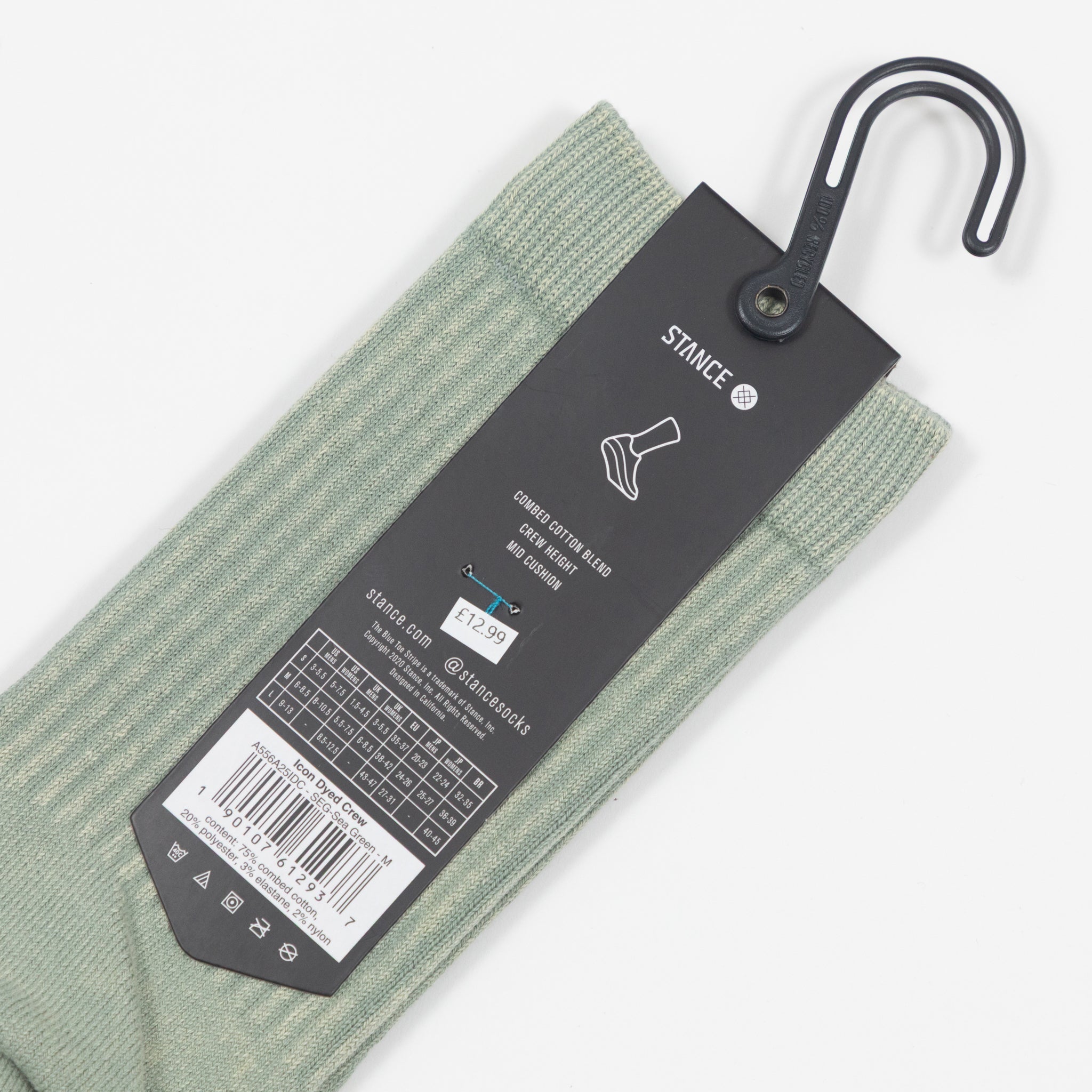 STANCE Icon Dyed Crew Socks in SEA GREEN