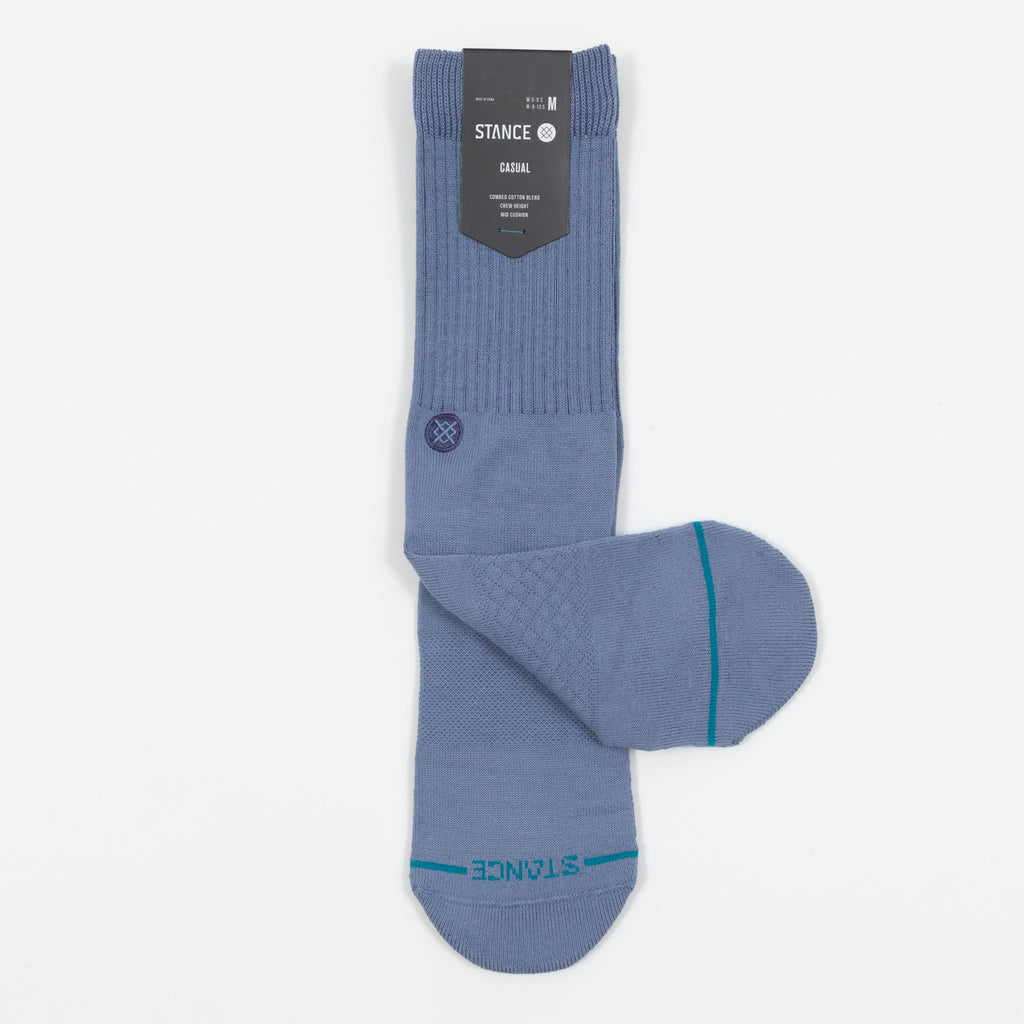 STANCE Icon Dyed Crew Socks in STONE BLUE