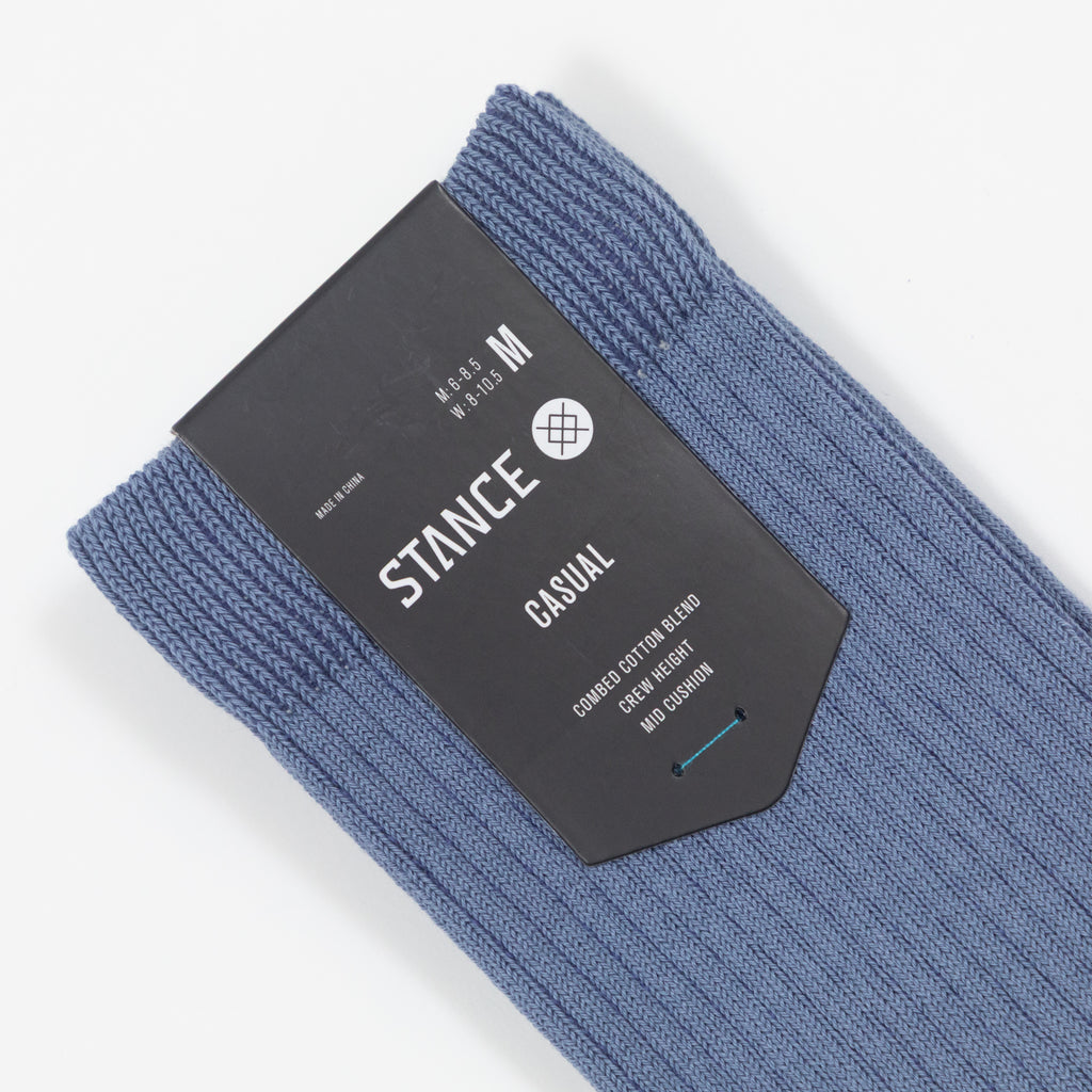 STANCE Icon Dyed Crew Socks in STONE BLUE