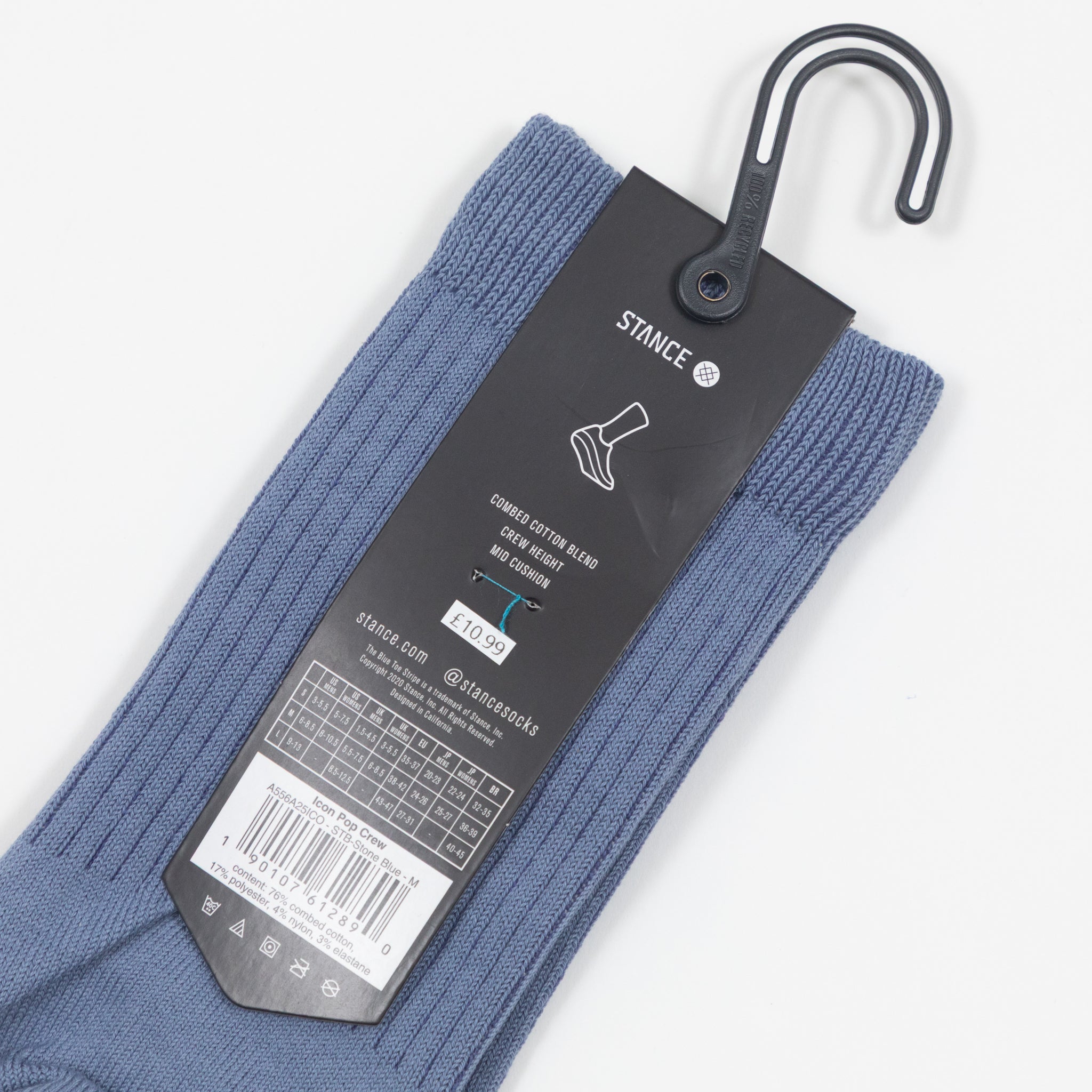 STANCE Icon Dyed Crew Socks in STONE BLUE
