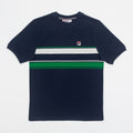 FILA Iggy Yarn Dye T-Shirt in NAVY & GREEN
