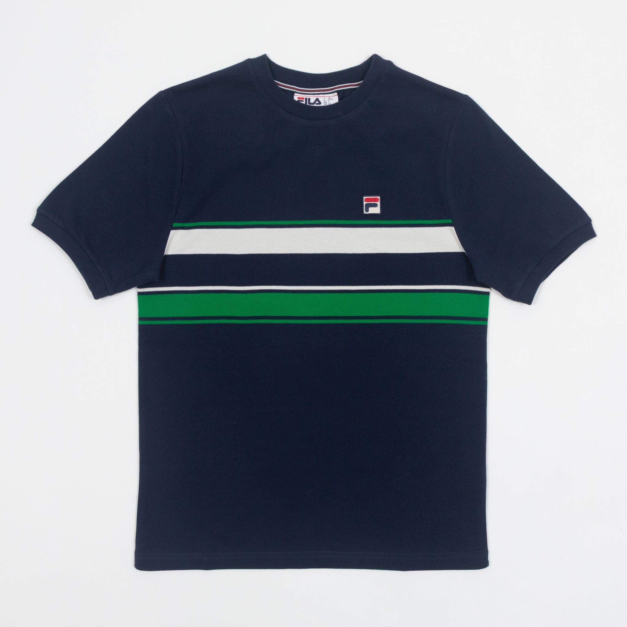FILA Iggy Yarn Dye T-Shirt in NAVY & GREEN
