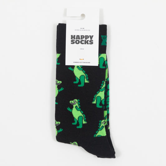 HAPPY SOCKS Inflatable Dino Socks in BLACK & GREEN