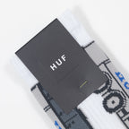 HUF International Transport Crew Socks in WHITE