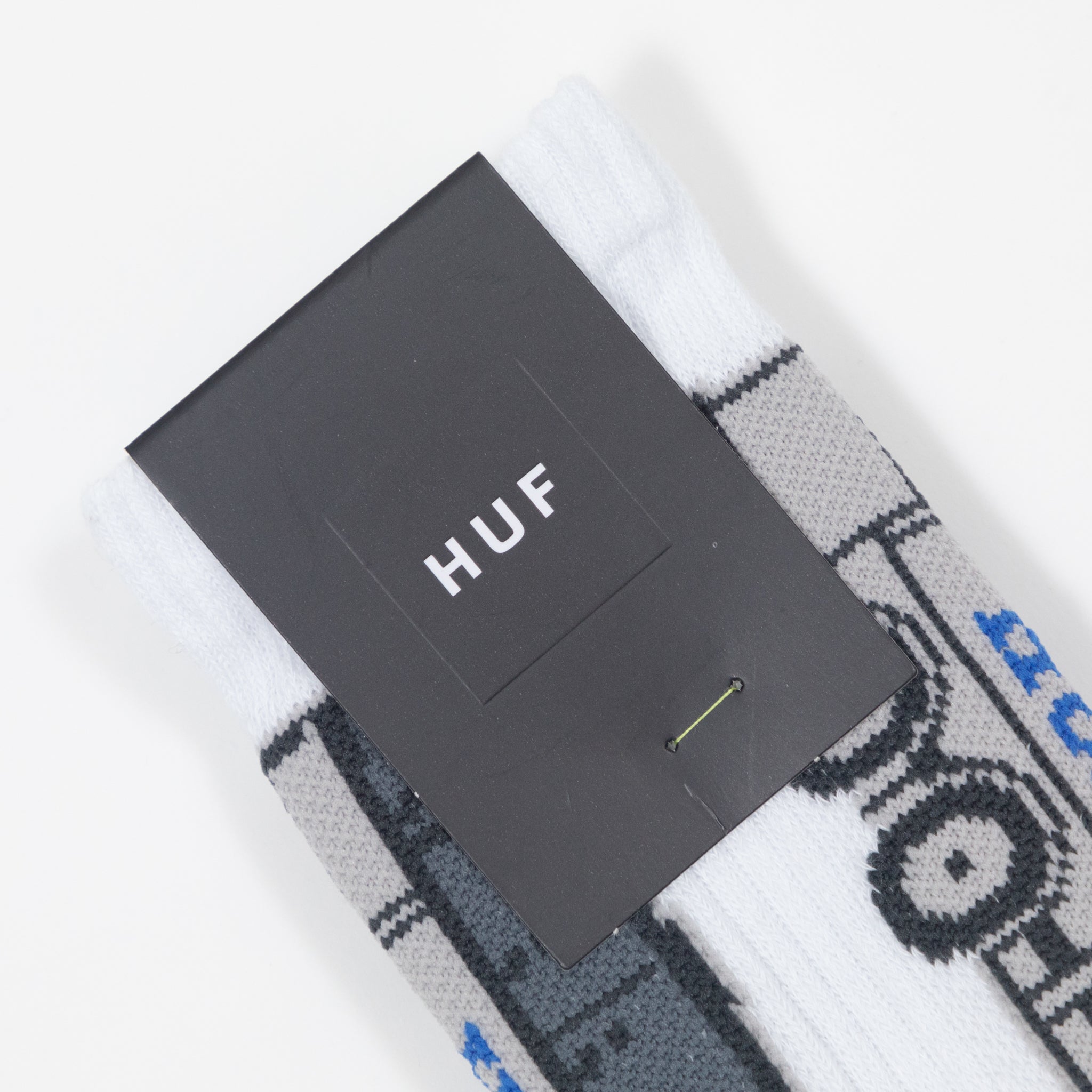 HUF International Transport Crew Socks in WHITE
