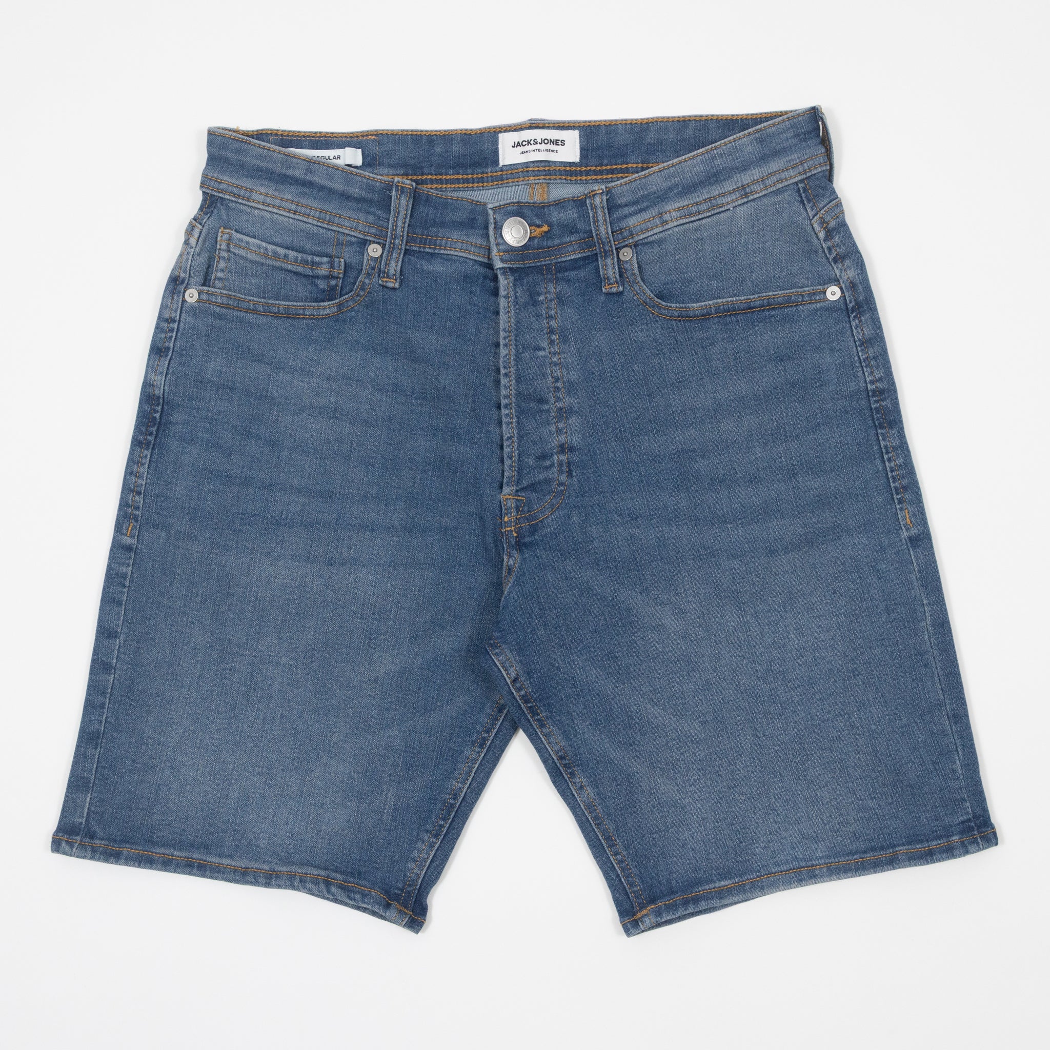 JACK & JONES Rick Original Fitted Shorts in BLUE DENIM