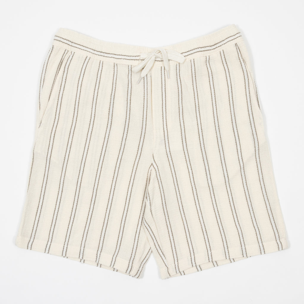 JACK & JONES Jaiden Coba Stripe Jog Shorts in ANTIQUE WHITE