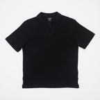 JACK & JONES Split Polo Neck Shirt in BLACK