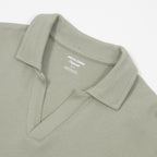 JACK & JONES Split Polo Neck Shirt in GREEN