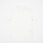 JACK & JONES Split Polo Neck Shirt in OFF WHITE