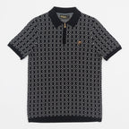FILA Jackson Knit Zip Polo Shirt in BLACK