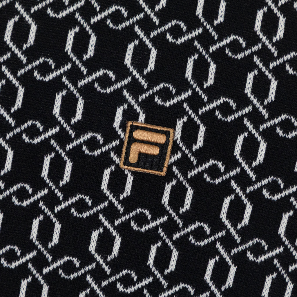 FILA Jackson Knit Zip Polo Shirt in BLACK