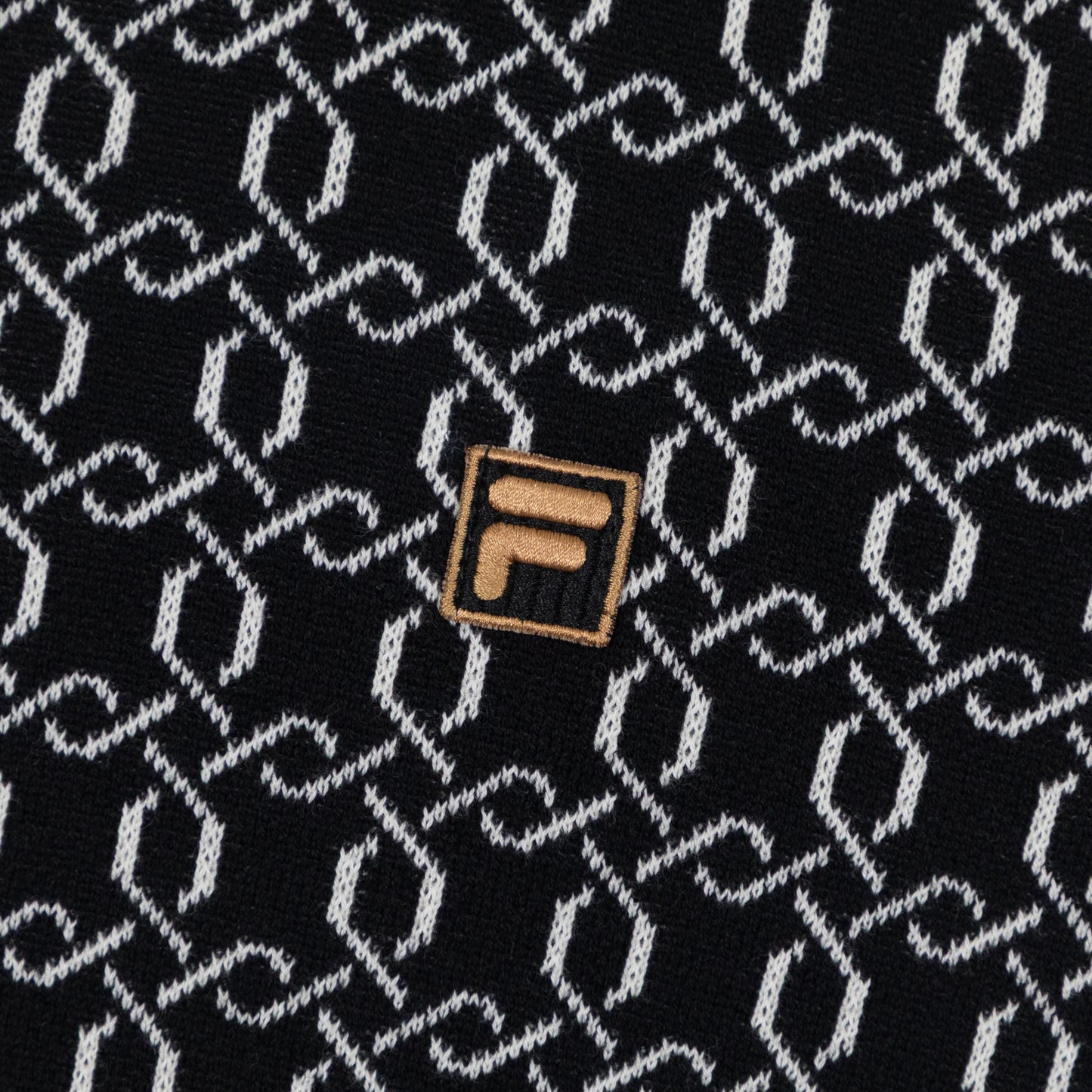 FILA Jackson Knit Zip Polo Shirt in BLACK