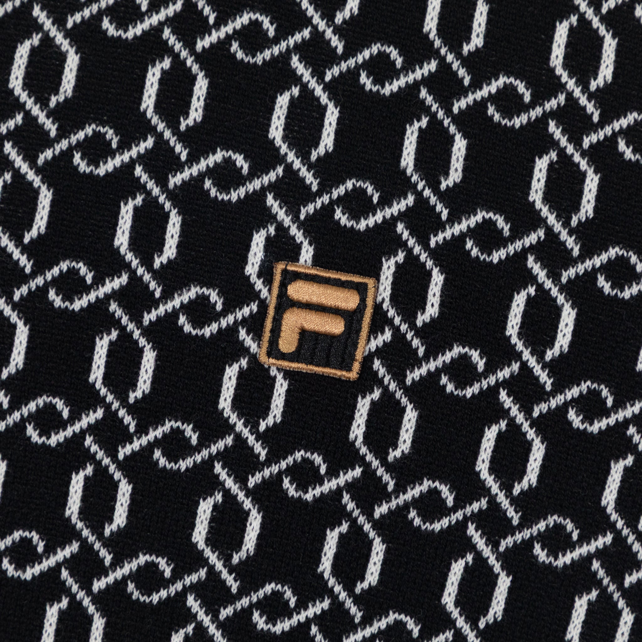 FILA Jackson Knit Zip Polo Shirt in BLACK