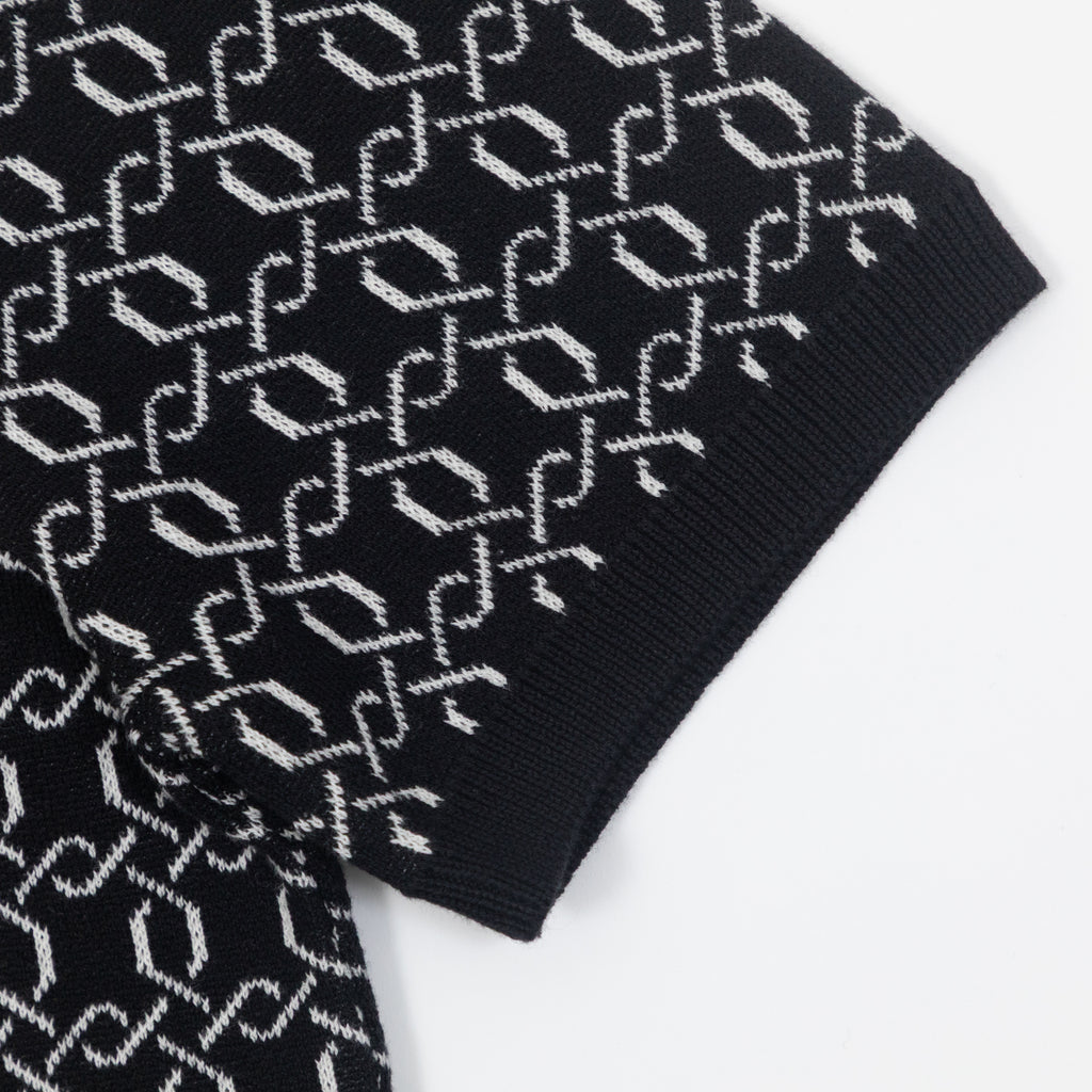 FILA Jackson Knit Zip Polo Shirt in BLACK