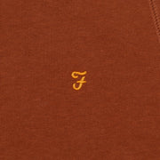 FARAH Jim Quarter Zip Sweatshirt in ORANGE