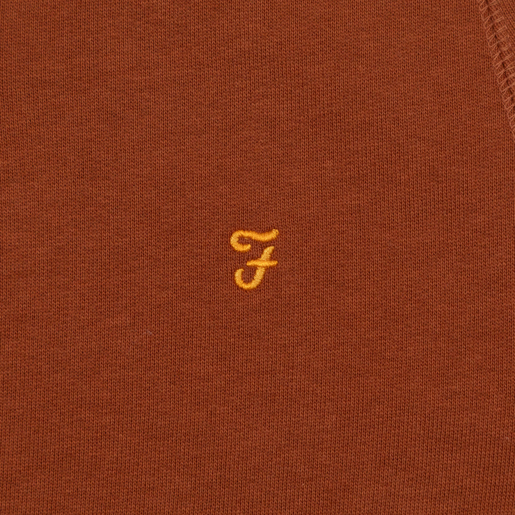 FARAH Jim Quarter Zip Sweatshirt in ORANGE
