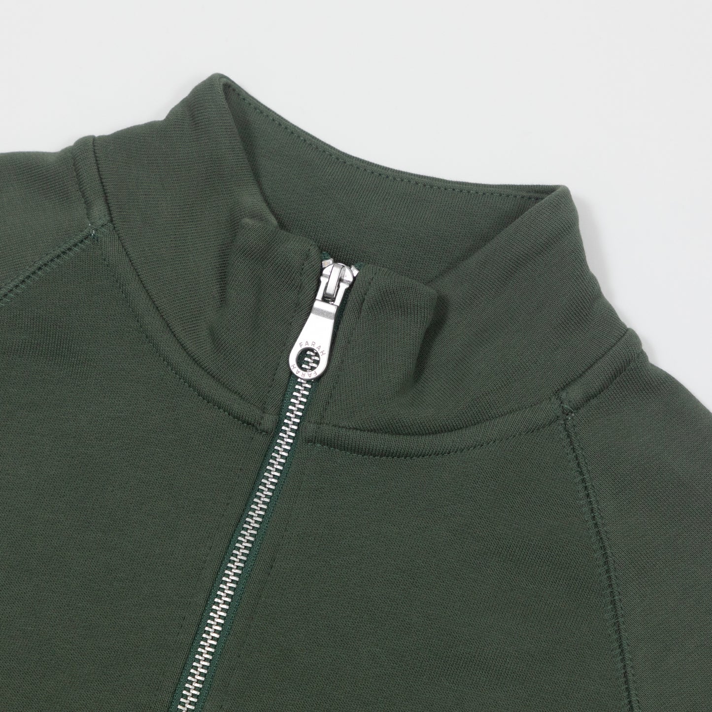 FARAH Jim Quarter Zip Sweatshirt in GREEN