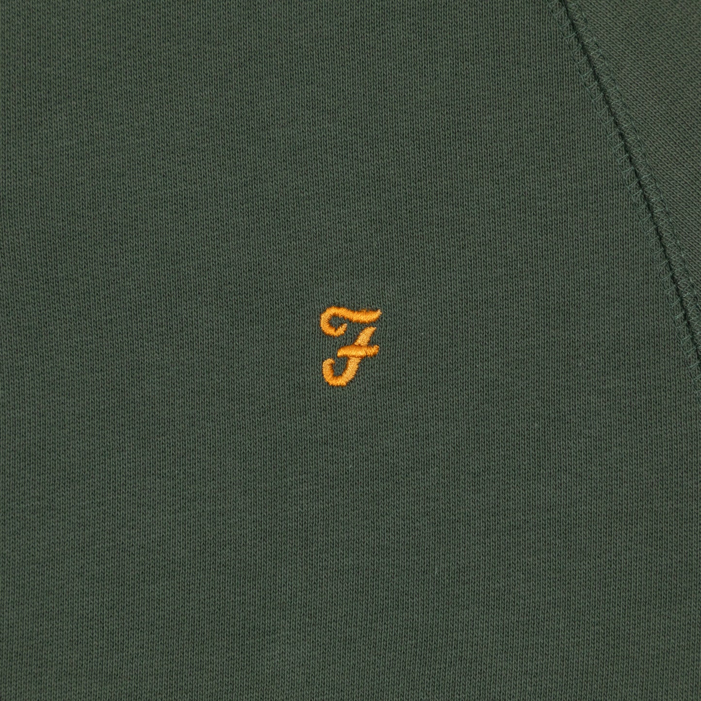 FARAH Jim Quarter Zip Sweatshirt in GREEN