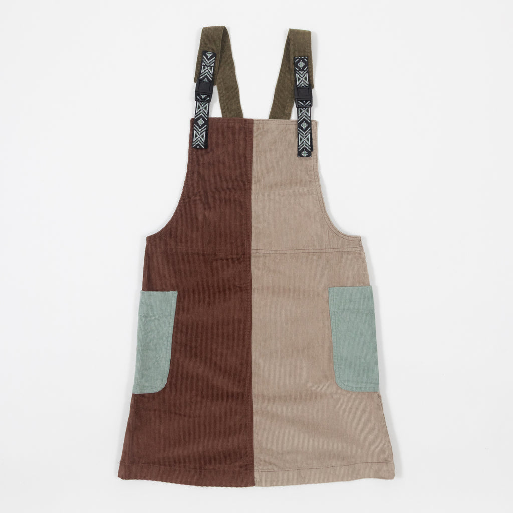 Womens KAVU June Jumper Dungarees in CREAM & BROWN
