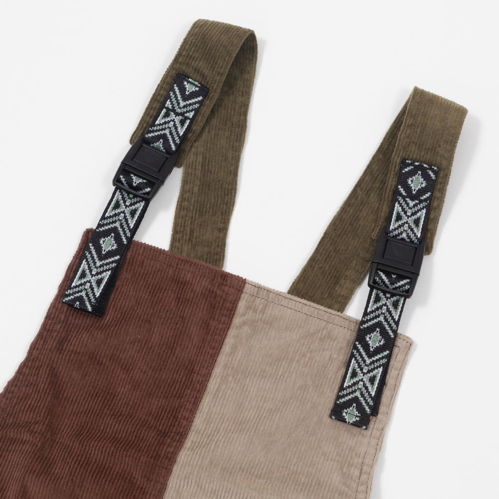 Womens KAVU June Jumper Dungarees in CREAM & BROWN