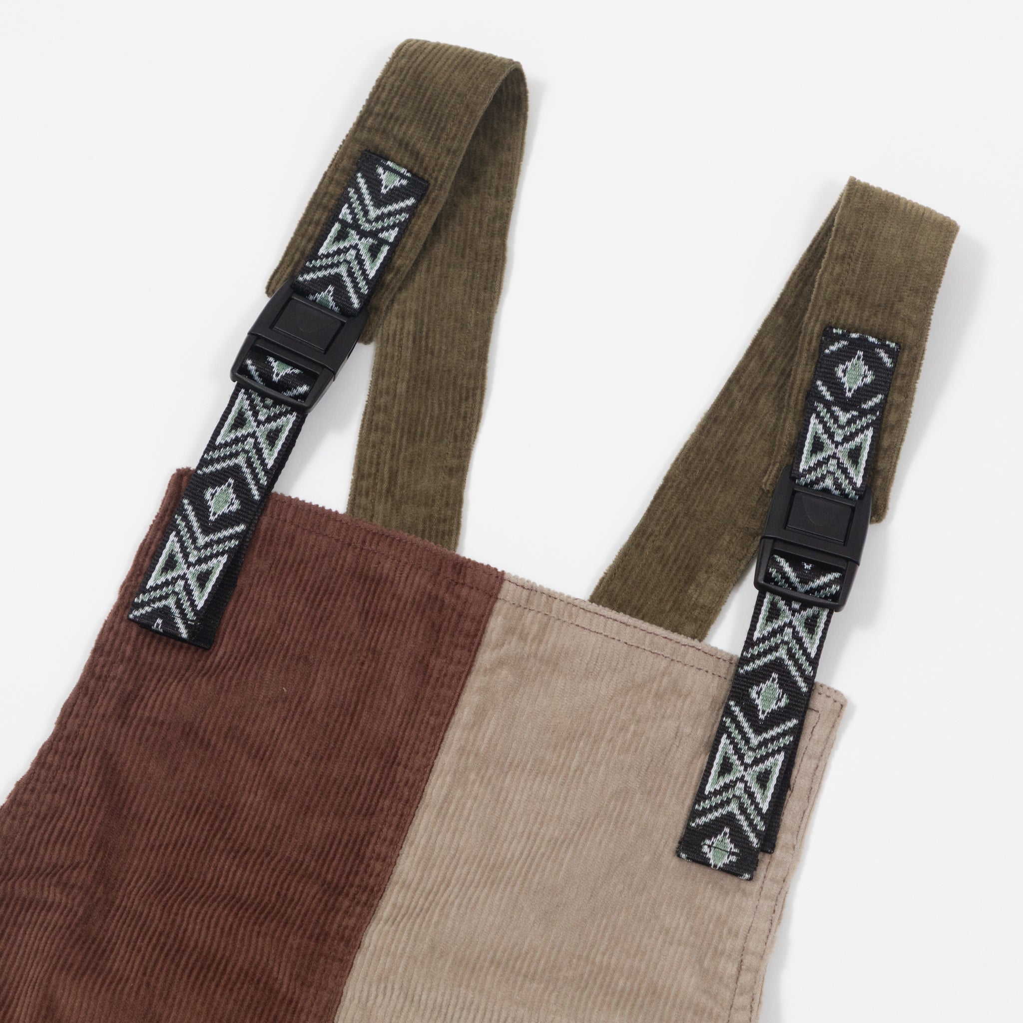 Womens KAVU June Jumper Dungarees in CREAM & BROWN