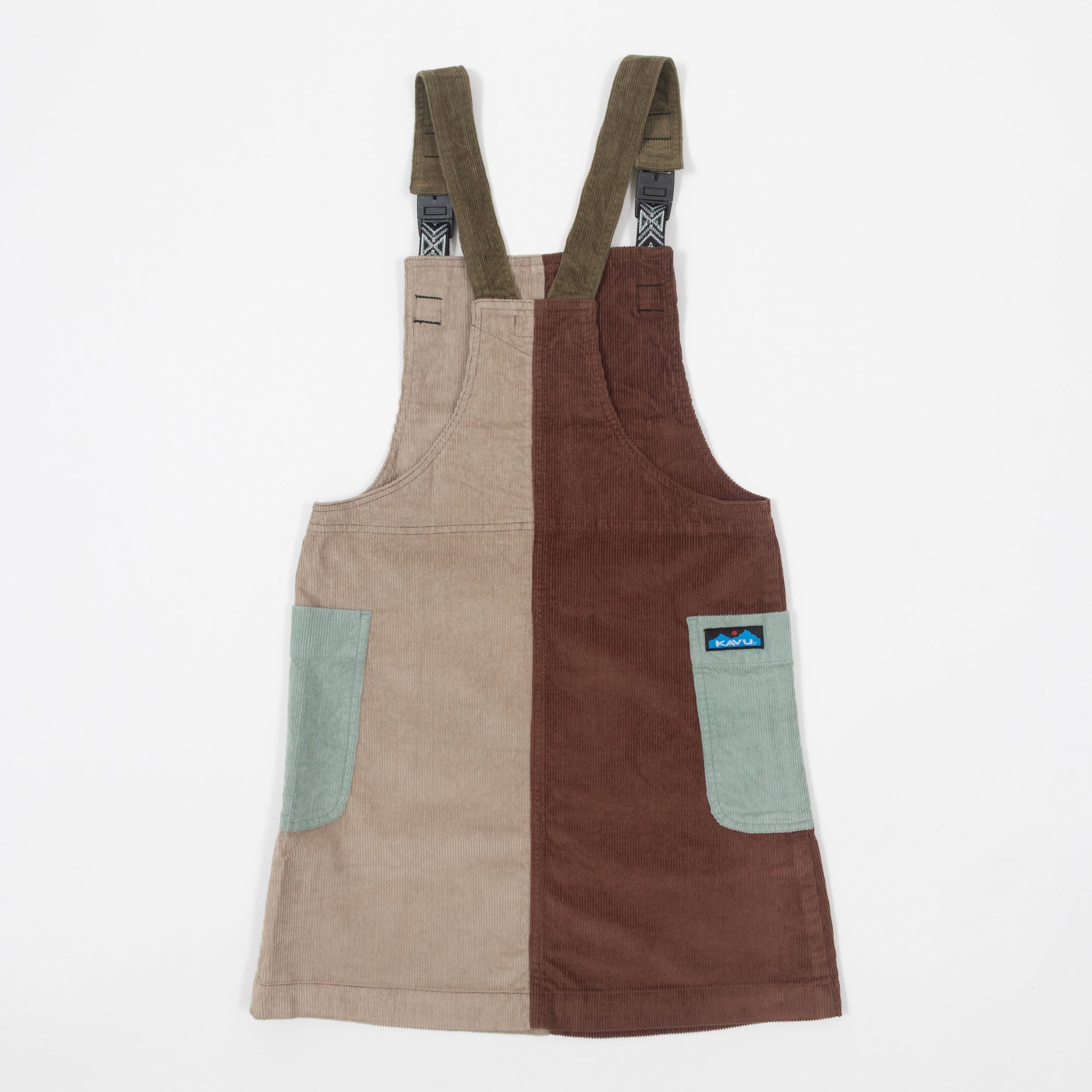 Womens KAVU June Jumper Dungarees in CREAM & BROWN