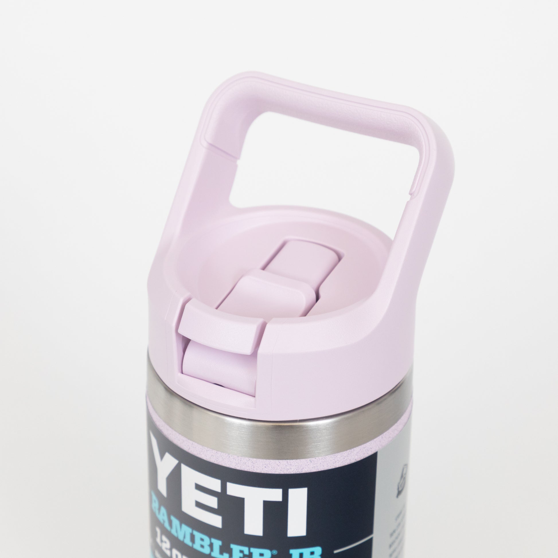 YETI Rambler insulated bottle with pink lid closed