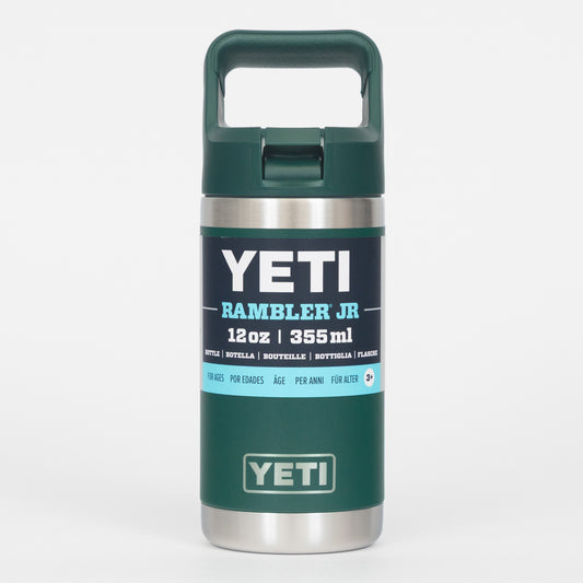 YETI Junior Rambler 12 oz (355ml) Colour Straw Bottle in BLACK FOREST GREEN