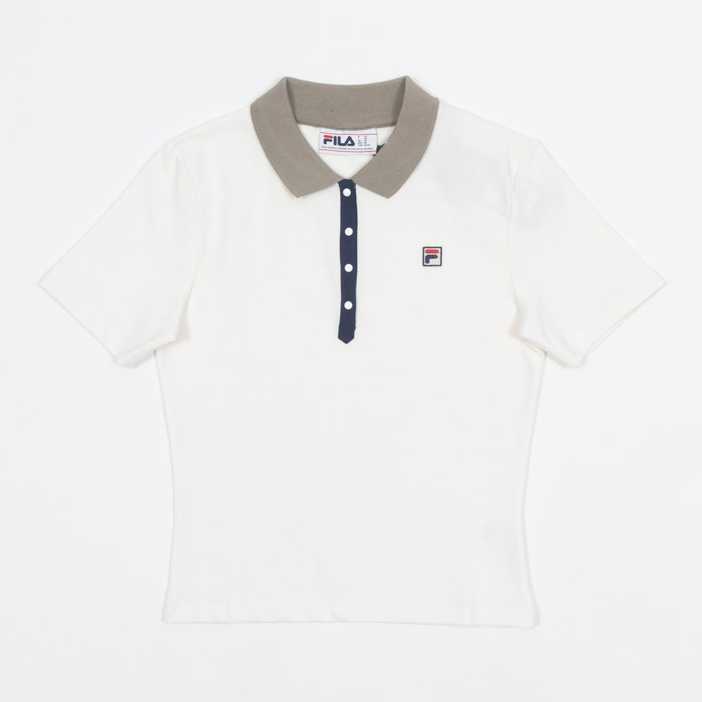 Womens FILA Juno Fitted Polo in CREAM