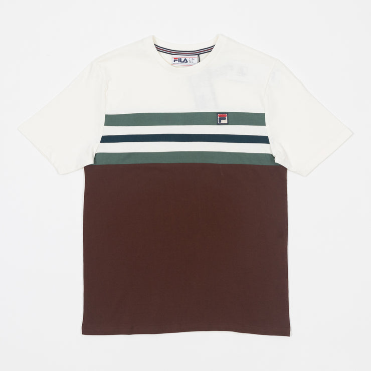 FILA Justin Colour Block T-Shirt in BROWN