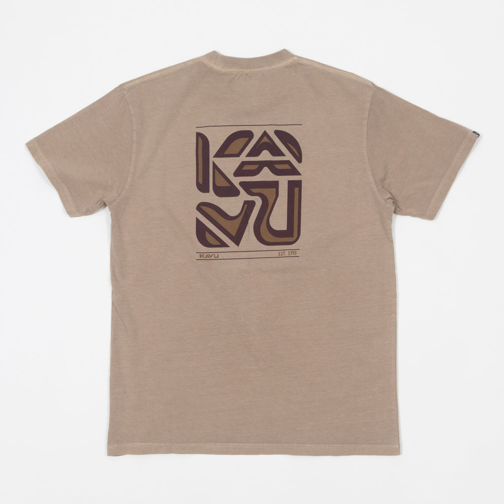 KAVU Cubed T-Shirt in BUFF