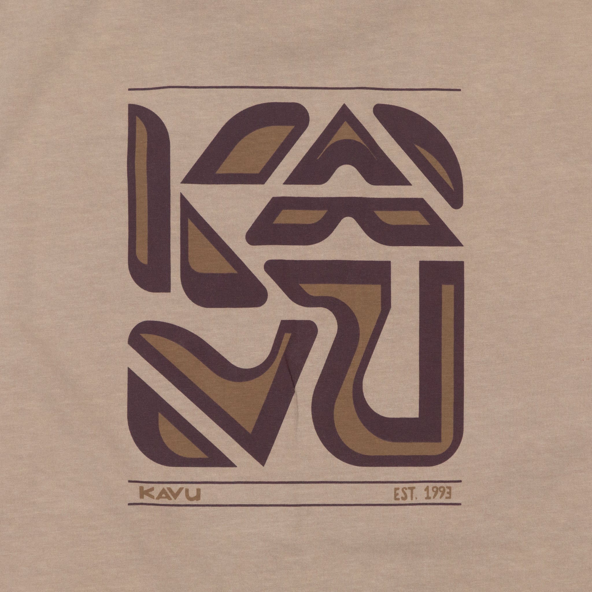 KAVU Cubed T-Shirt in BUFF