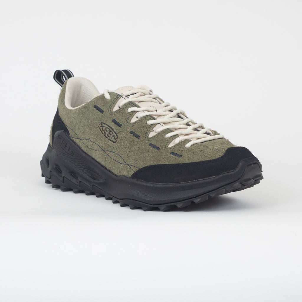 KEEN Jasper Zionic Sneaker in Dark Olive/Birch — side profile