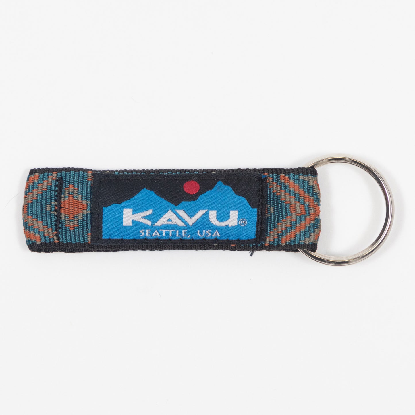 KAVU Key Chain Key Ring in TEAL & ORANGE