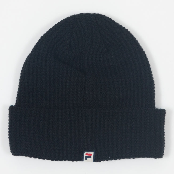 FILA Kudoslux Waffle Knit Beanie in BLACK
