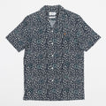 FARAH Landon Reve Print Short Sleeve Shirt in NAVY