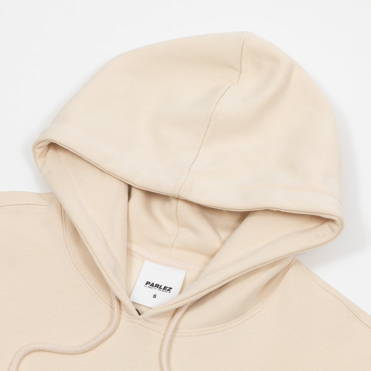 PARLEZ Lapstrake Logo Hoodie in CREAM